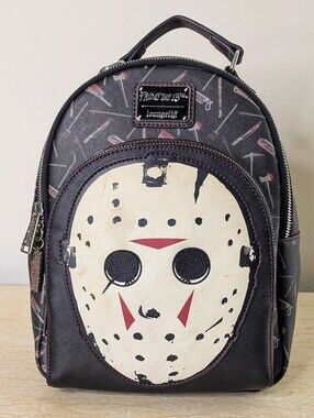 Loungefly Jason Friday The 13th Jason Mask Black Mini Backpack